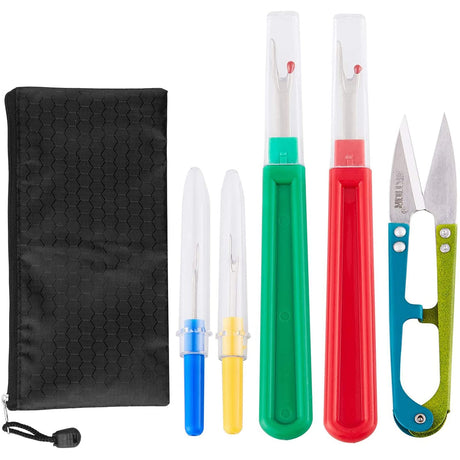 Seam Ripper and Thread Remover Kit,2 Big and 2 Small Sewing Stitch Thread Unpicker and 1 Sewing Trimming Scissor Nipper Tool for Thread CampTek