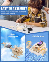 5 Set STEM Projects for Kids Ages 8-12, Model Car Kits, Wooden 3D Puzzles, Educational Science Experiment Kits, Building Toys, Gifts for Boys and Poraxy