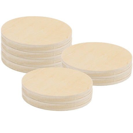 SHEUTSAN 24 PCS 6 x 6 Inch Blank Wood Circles, 1/4 Inch Thick Unfinished Wood Rounds Cutouts, Round Basswood Circles for Crafts Door Signs SHEUTSAN