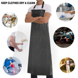 Thick Waterproof Rubber Black Vinyl Apron for Men 39" Heavy Duty Long Chemical Resistant Industrial Work Apron Adjustable Plastic Aprons for Homsolver