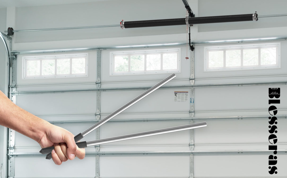 Blesseras Garage Door Torsion Spring Winding Bars with Non-Slip Handle, D1/2'' x L17.2'', 2-Pack Blesseras