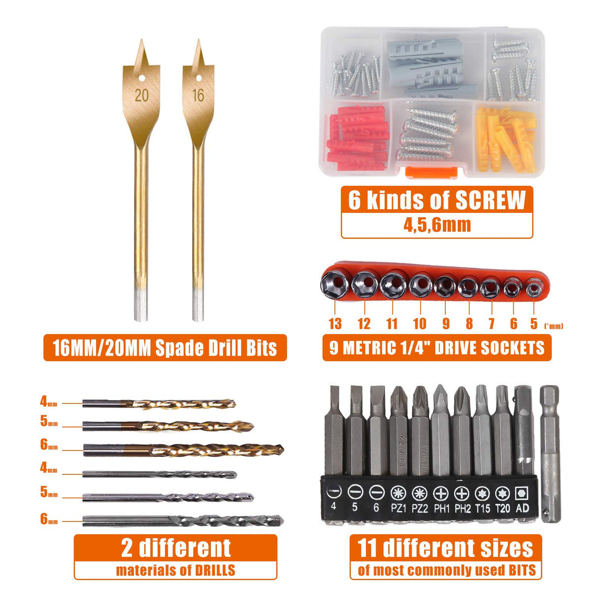 Power Tools Combo Kit, LETTON Tool Set with 60pcs Accessories Toolbox and 16.8V Cordless Drill Set for Home Cordless Repair Tool Kit jar-owl