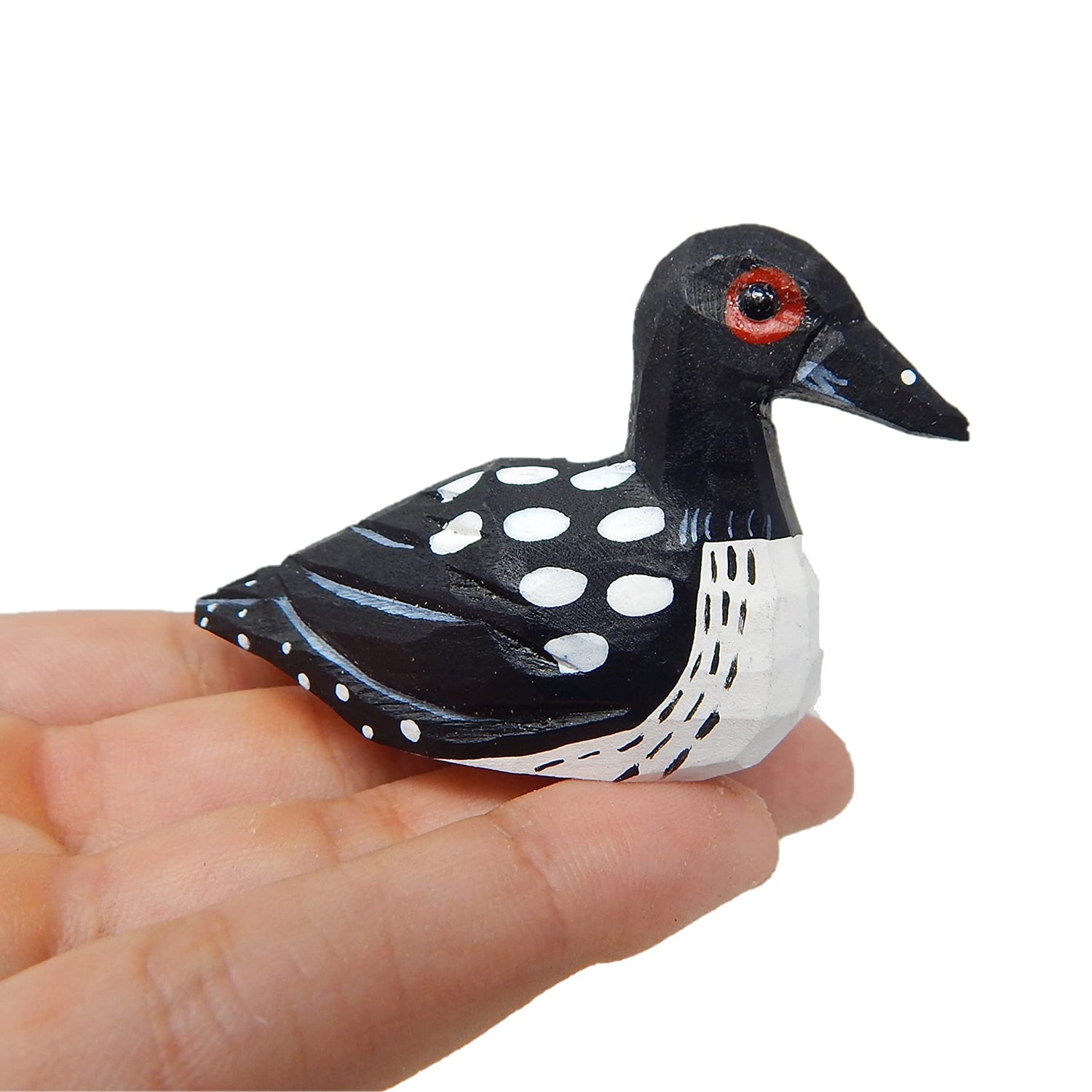 Selsela Common Loon Wooden Figurine Small Animal Garden Statue Carving Decoration Small Animals Selsela
