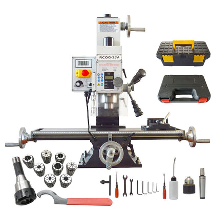 INTBUYING Milling Drilling Machine R8 Mini Benchtop Mill/Drill Machine 7"X27" Micro Milling Machine 1100W 20-2250rpm Variable Speed with Accessory R8 - WoodArtSupply