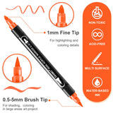 48 Colors Acrylic Paint Pens, Dual Tip Acrylic Paint Markers with Brush Tip and Fine Tip, Acrylic Pens for Rock Painting, Wood, Canvas, Stone, Glass, TANMIT