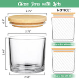 SUPMIND 4oz Glass Candle Jars 12 Pack- Clear Empty Candle Jars with Bamboo Lids and Sticky Labels, Bulk Small Candle Jars for Making Candles SUPMIND