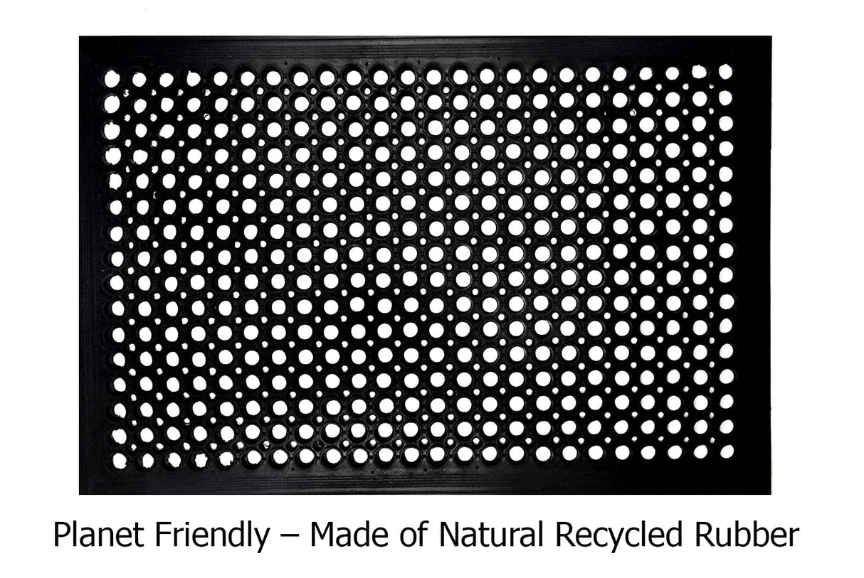 IRONGATE Rubber Doormat - 2 Pack Non Slip Anti Fatigue Indoor Outdoor Floor Mat - Heavy Duty Commercial Grade Entryway Drainage Mat - Ramp Tile Pool IRONGATE