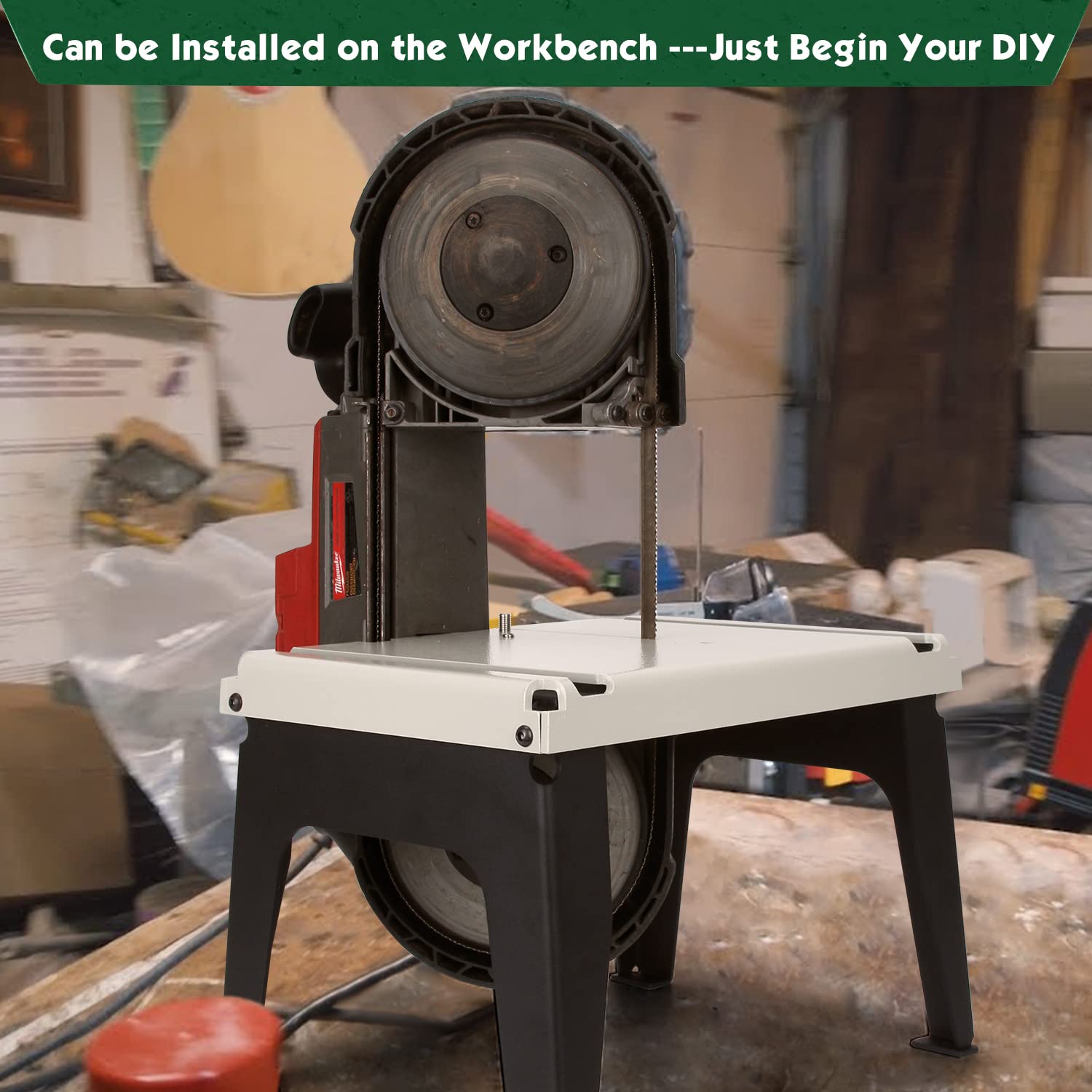 DITKOK Band Saw Stand Portable Table for Milwaukee Band Saw, Powder Coated (SAW NOT INCLUDED) - WoodArtSupply