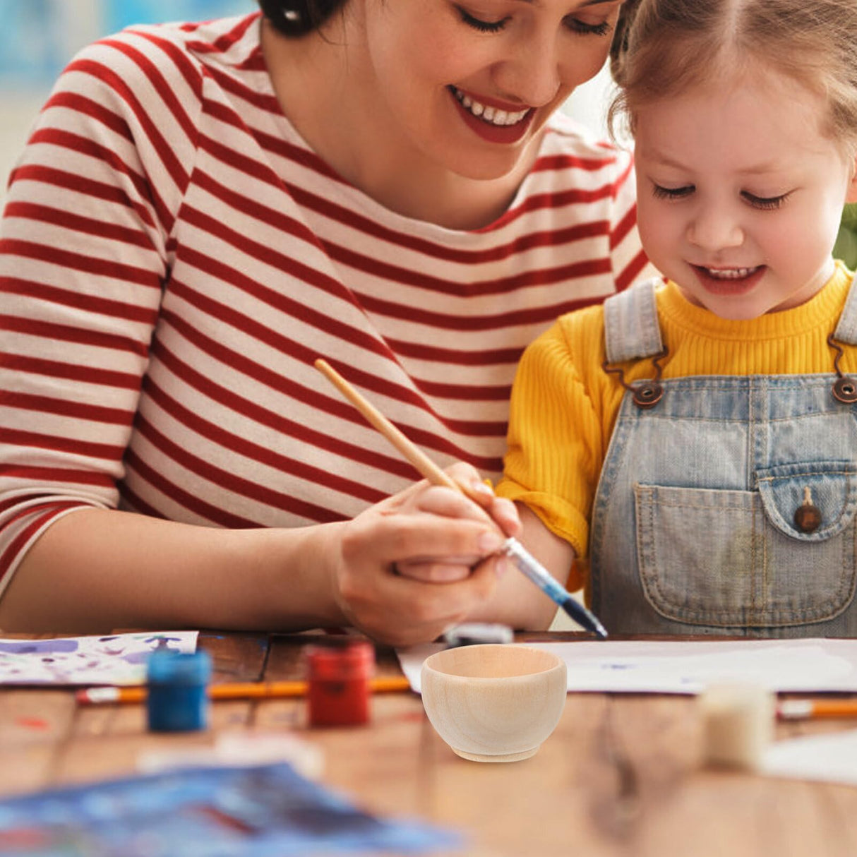 Abaodam Small Unfinished Wooden Bowls, 10pcs Wooden Craft Bowls Pinch Bowls Condiment Cups Unpainted Miniature Bowls Salt Cellars Nuts Bowls for Diy Abaodam