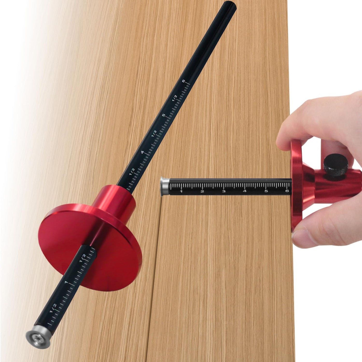 Wheel Marking Gauge, European Style Aluminum Alloy Scriber Woodworking Mortise Parallel Scribing Tool with Knurled Knob, Metric and Inch Scales Fafeicy