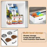 Extra Large Dog Crate Furniture, 85" Sliding Door Double Kennel for 2 Large Dogs Divided, Heavy Duty Wooden Dog Crate Kennel Furniture with 4 Dog okcomuy