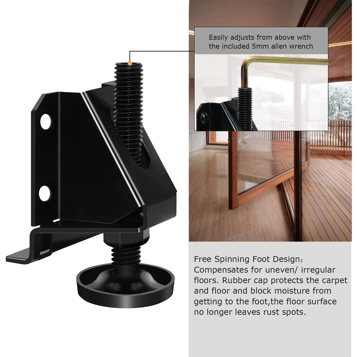 LOSCHEN 8PCS Heavy Duty Adjustable Leveling Feet for Furniture,Hexagon Nuts Lock Furniture Legs Levelers,for Table, Cabinets, Workbench,Shelving LOSCHEN