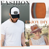 60 Pcs Blank Leatherette Hat Patches with Adhesive Rustic Leatherette Rounded Rectangle Patch Faux Leather Patches for Hats Costumes Fabric Repair Dunzy