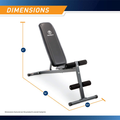 Marcy Exercise Utility Bench for Upright, Incline, Decline, and Flat Exercise SB-261W , Black , 42.00 x 19.00 x 51.00 inches - WoodArtSupply