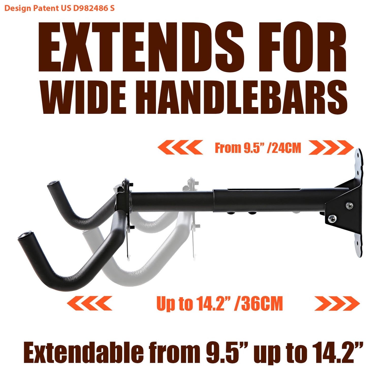 Gootus Bike Wall Mount Hanger - Horizontal Bicycle Indoor Storage Rack | Cycling Wall Mounted Holder Hook - Hang Your Road, Mountain or Hybrid Bikes Gootus