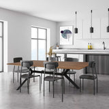 LUCKYERMORE 71"x35.5" Dining Table for 6-8 Mid-Century Modern Rectangle Wood Kitchen Table Farmhouse Dining Table for Dining Room Balcony Cafe Bar LUCKYERMORE