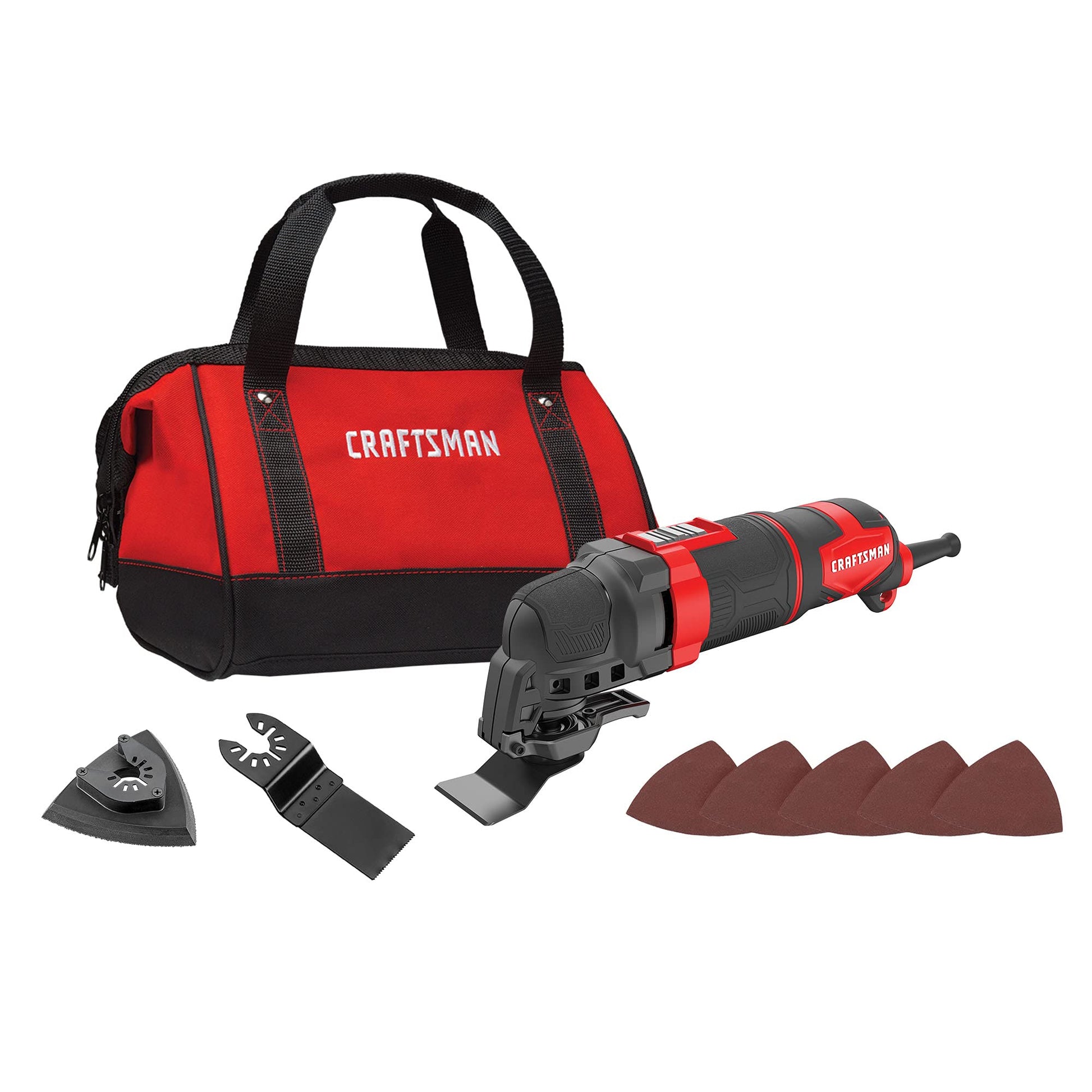 CRAFTSMAN Oscillating Tool, 3-Amp, Includes Universal Tool-free Accessory System, Blades, Sandpaper and Tool Bag, Corded (CMEW401) - WoodArtSupply