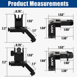 UUQ 45 Degree Offset Fiber Optic Iron Sights,Flip Up Front Rear Sites with Red&Green Dot,BUIS Backup Sight Set for Airsoft Gun, Tool-Free Adjustable UUQ