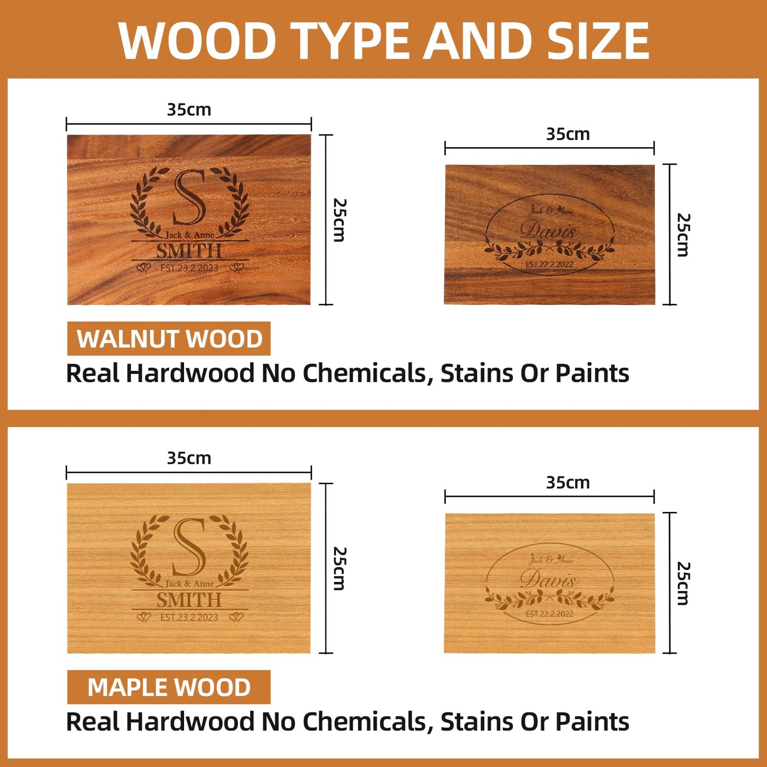 Personalized Cutting Board, Usa Crafted Maple/Walnut Customized Cutting Boards, Save The Date Wedding Gift, Christmas Gifts, Anniversary or Bridal SHOISOWO