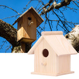 Bird Nests Decor Creative Ornament Bird House Wooden Outdoor Birds Nests Cage Garden Bird Feeder Box Solid Wood Bird Housewooden Small for Motheaten Yosoo