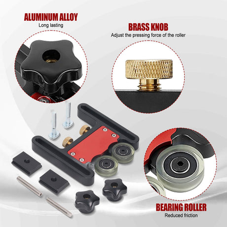 Updated Bearing Roller Featherboards, Precise Cutting and Enhanced Safety with Featherboards Versatile Thin Rip Jig and Table Saw Guide for Table Saw HSOKEW