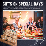 NUTTA - Wooden TIC TAC Toe Game Coffee Table Decor Family Game Night Indoor Outdoor Fun Games for Teens and Adults Classic OX Wood Board Game NUTTA