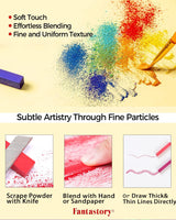 Fantastory Long Soft Chalk Pastels Set, 72 Sticks,Includes 5 Fluorescent Colors,Non Toxic Soft Pastels for Fantastory