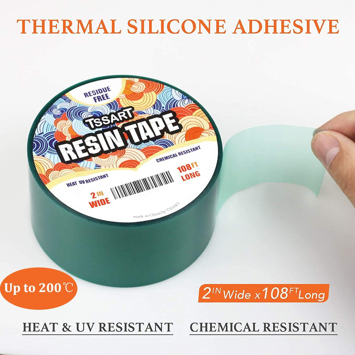 TSSART Resin Tape for Epoxy Resin Molding - Silicone Thermal Adhesive Tape, Oxidation and High Temperature Resistance Easy Peeling, Epoxy Release TSSART