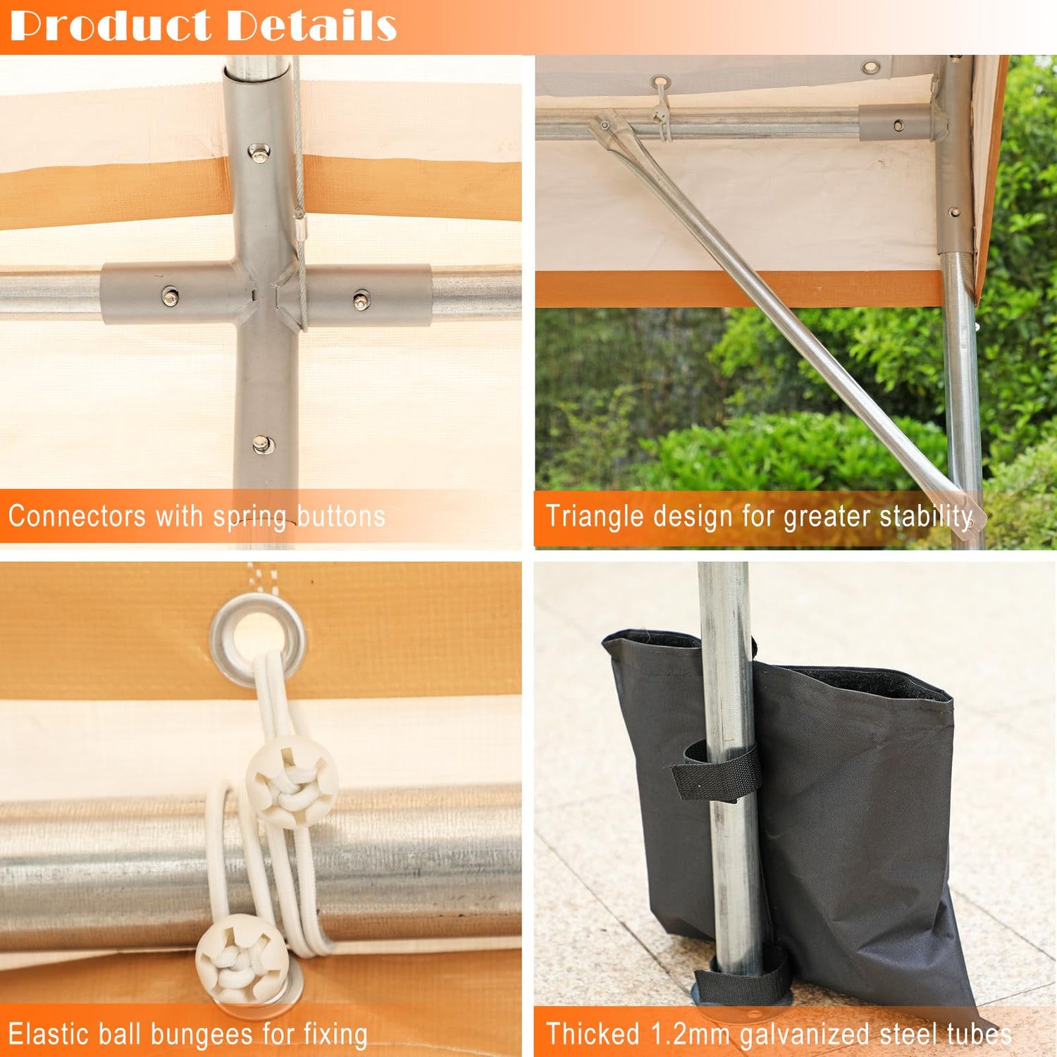 Sophia & William Carport, Heavy Duty 10'x20' Car Canopy Tent,Portable Garage Shelter with 4 Reinforced Steel Cables, Galvanized Steel Frame 150G UV Sophia & William