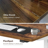 FLEXISPOT Electric Height Adjustable Standing Desk, 48 x 24 Inches, Black Frame/Rustic (EC1 Classic 48, Rustic 2 Packages) FLEXISPOT