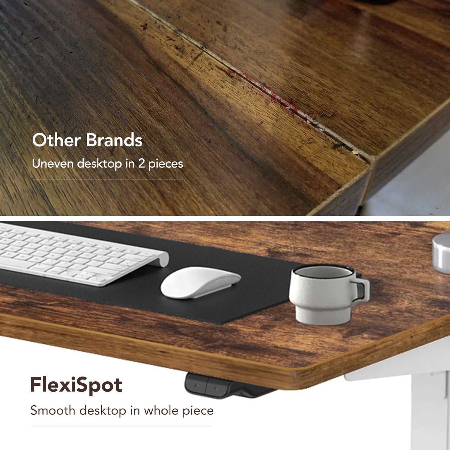 FLEXISPOT 55 x 28 Inches Electric Stand Up Desk Workstation, Whole-Piece Desk Board Home Office Computer Standing Table Height Adjustable Desk (Black FLEXISPOT