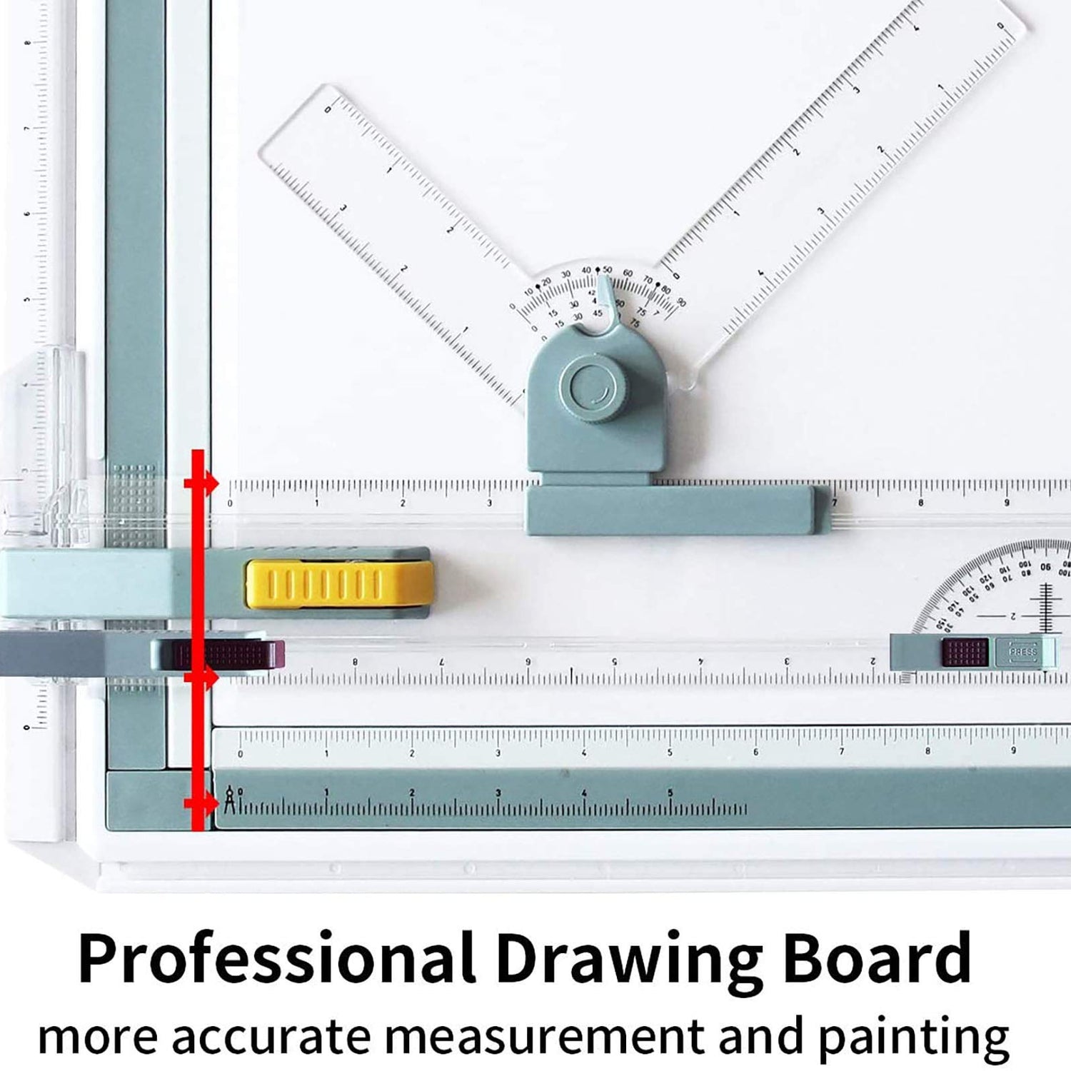 Frylr Inch A3 Drawing Board Drafting Table Multifunctional Drawing Board Table with Clear Rule Parallel Motion and Angle Adjustable Measuring System Frylr