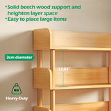 OSCHF Modern Oak 3-Tier Wooden Open Bookcase with Sturdy Solid Wood Frame OSCHF