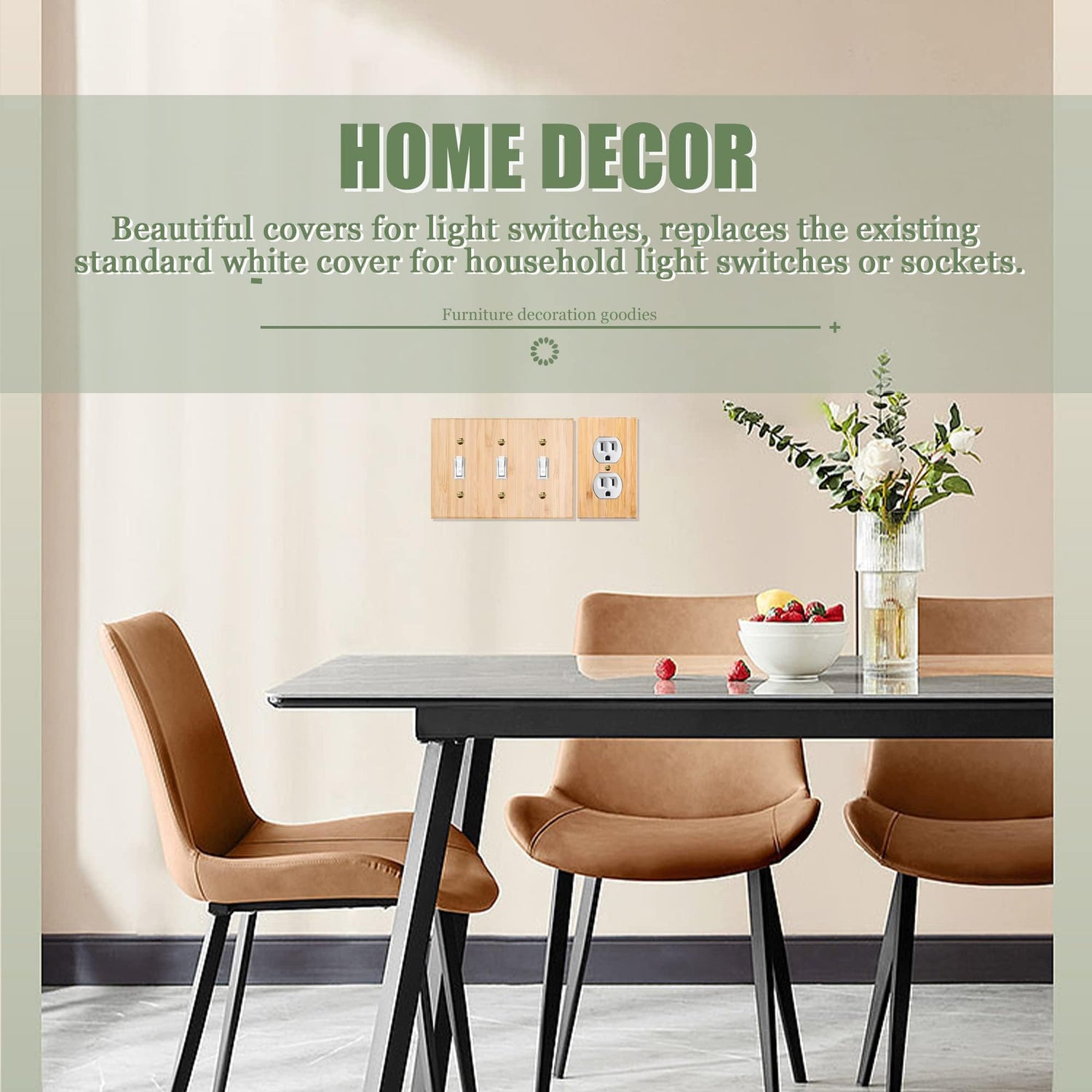 Solid Wood Single Toggle Light Switch Plate 4.5" X 2.76" Bamboo Light Switch Cover Quality Raw Wooden Decorative Blank Light Switch Cover Plate Alckerou