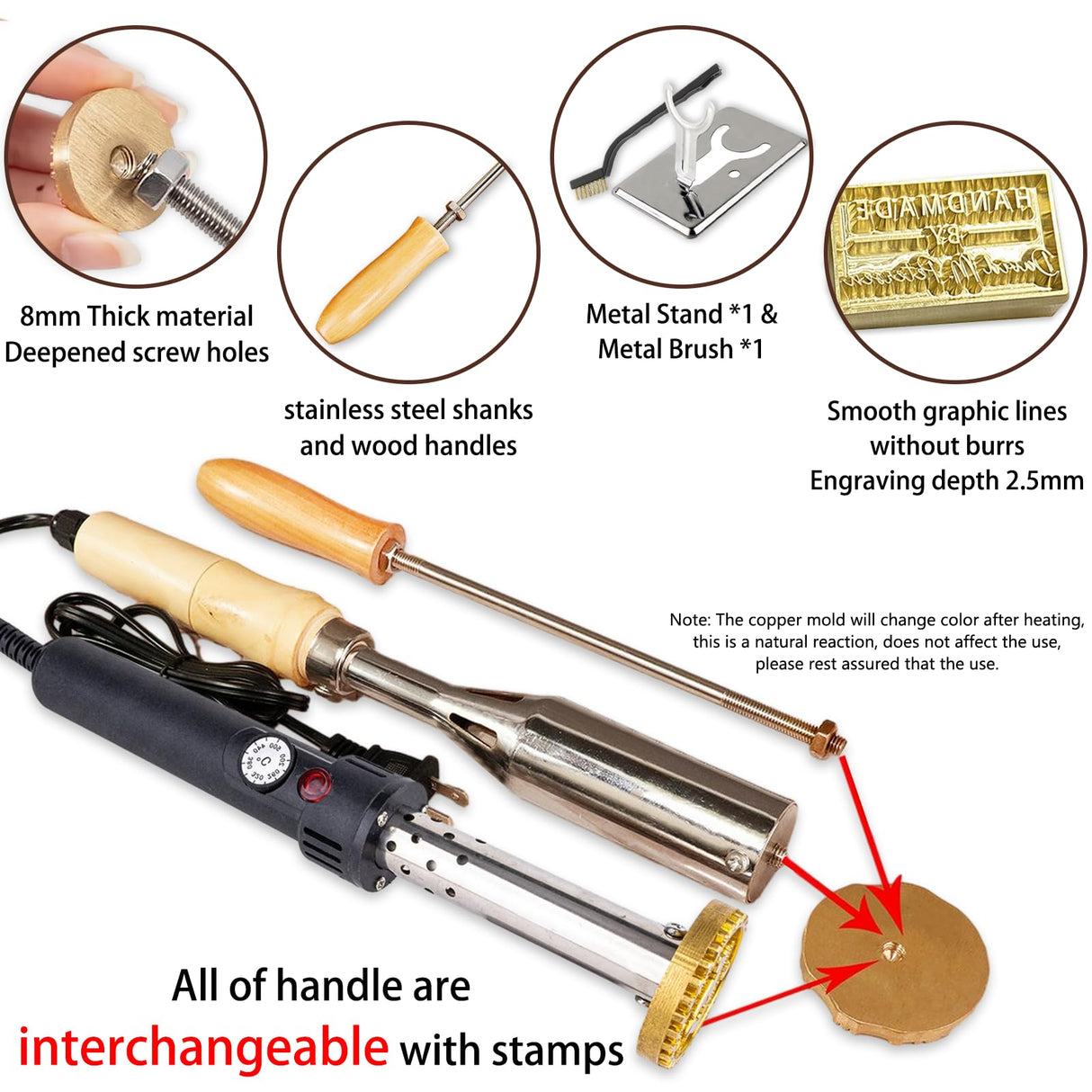 Custom Metal Branding Iron – Personalised Electric Logo Stamp for Wood, Leather, and More Bliver