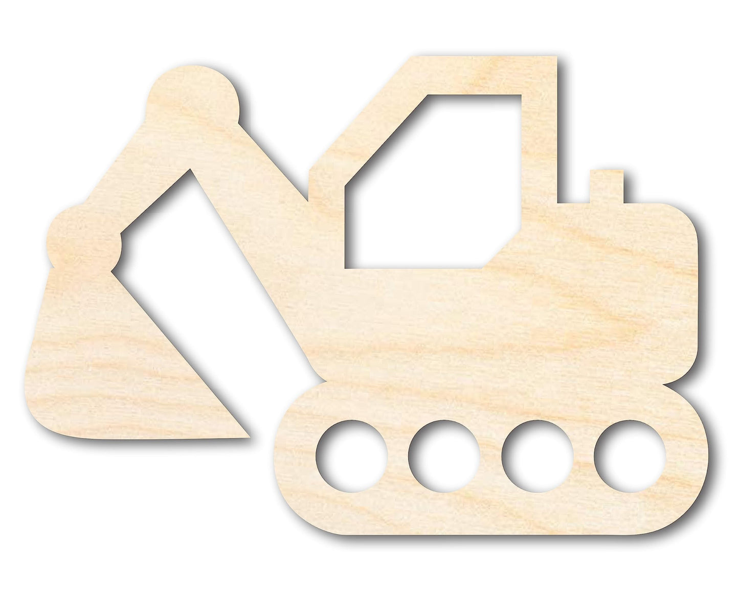 Unfinished Wood Toy Excavator Shape | Construction Vehicle Craft Cutout | up to 24" DIY 12" / 1/2"
