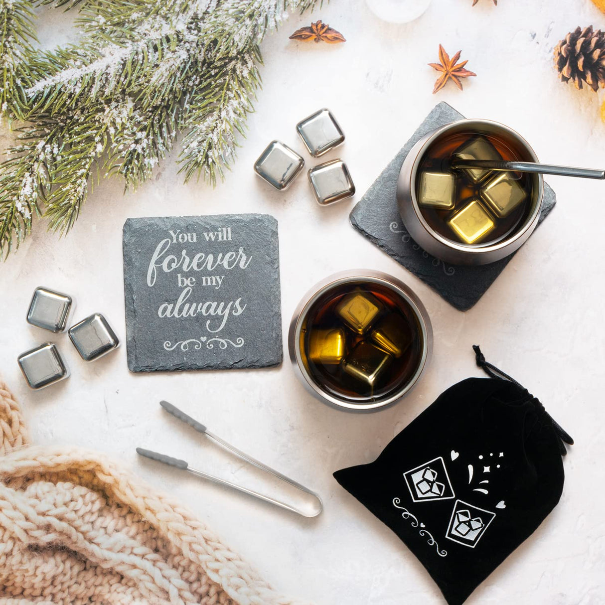 Gift for Her Anniversary Best Birthday Gifts for Girlfriend, Wine Tumbler Gift Set Wood Anniversary 5 Year Gift for Her Romantic, 1st Anniversary for BESZONE