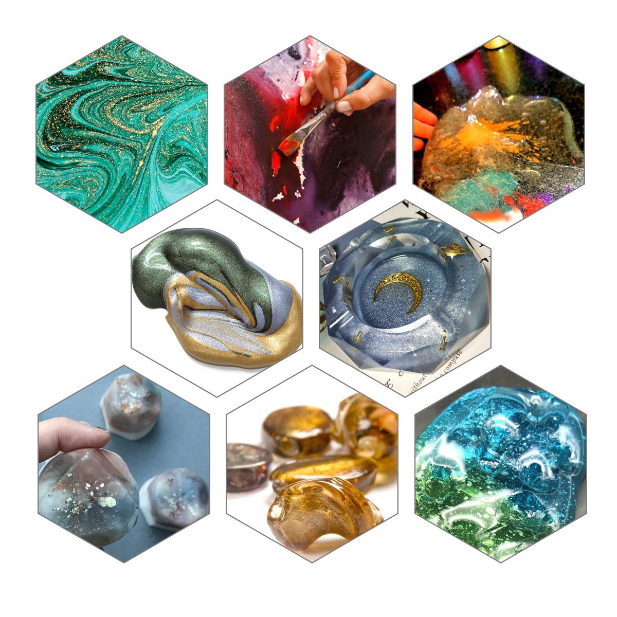 Mica Powder - 120g Natural Epoxy Resin Dye Set - Pearlescent Color Pigment for Soap Making, Slime, Nail Polish, Bath Bomb, Paint Colorant (8 Colors) SEISSO