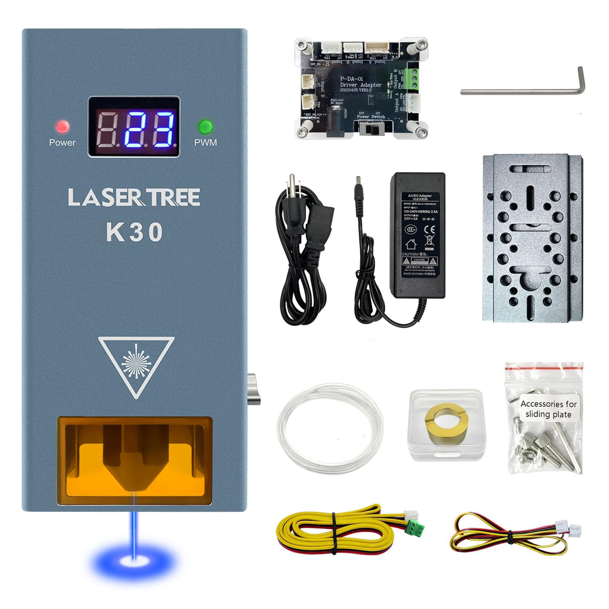 LASER TREE K30 Laser Module, 30W Optical Output Laser Cutter Module, Higher Accuracy Laser Engraving Module with Air Assisst, Laser Head for Laser LASER TREE