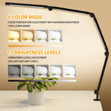 LED Desk Lamp with Clip,Flexible 4 Section 3 Light Source Office Desk Lamp,4 Color Temperatures and 5 Brightness Level Desk Light,Night Eye AILBTON