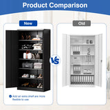 BYNSOE Metal Garage Storage Cabinet with Lock and 5 Adjustable Shelves, Steel Tool Cabinets with Locking Door for Home, School, Office, Garage BYNSOE