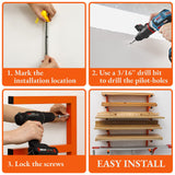 MOOMSINE Lumber Storage Rack Wall Mount, Heavy Duty Metal Wood Organizer with 6-Level Each Shelf Holds Up 200 Lbs, Indoor & Outdoor Use - 4pack MOOMSINE