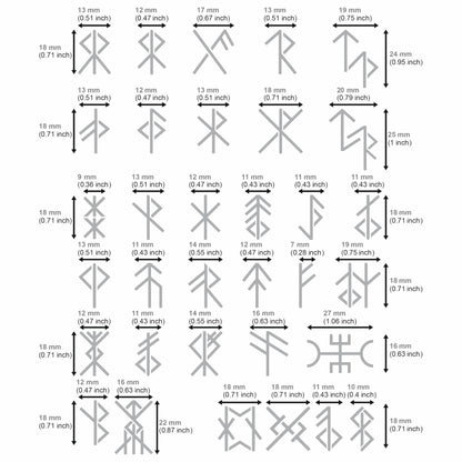 Aleks Melnyk No.412 Metal Stencil, Viking Bind Runes Generator, Bindrune, Ancient Alphabet, Sigil Magic Alphabet Stencil 1 PC, Letter Template for - WoodArtSupply