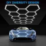LZHOME Hexagon LED Garage Light: 25 Pack Updated Bigger Size, 26400LM 240W Super Bright Car Detailing Ceiling LED Shop Light for Warehouse Workshop LZHOME