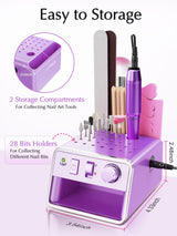Subay Nail Drill Machine Electric File, Portable for Acrylic Gel Dip Powder Nails, All in One Nail Drill Kit for Manicure Pedicure, Nail Set with SUBAY