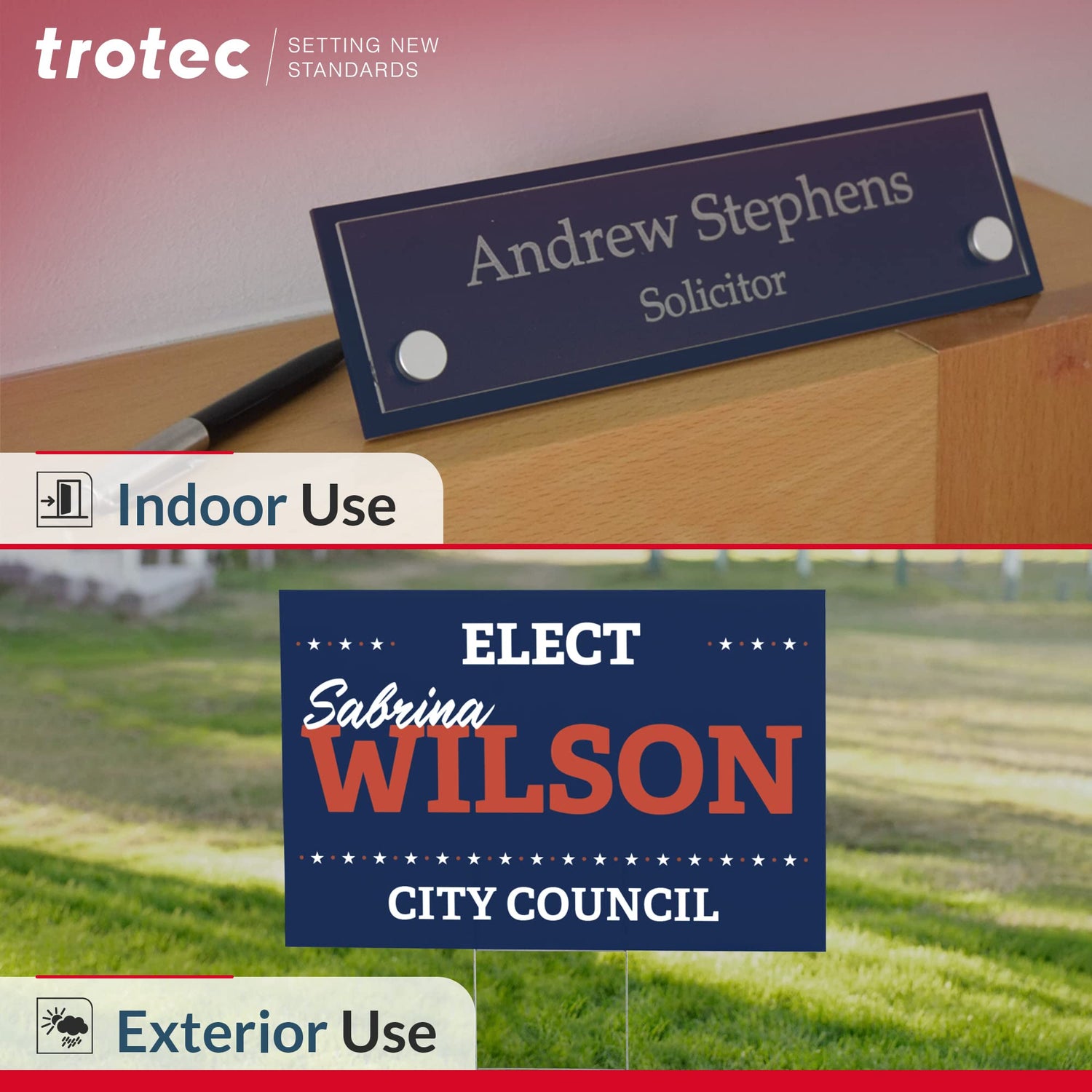 Trotec TroLase | 12"x20"x1/8", 4 Pcs | White/Black | 2 Ply | Modified Acrylic | Laser Engraving Double Color Plastic Sheet | Engraving Blanks for TROTEC