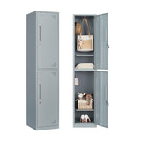 LISSIMO Metal Locker for Employees,Lockable Storage Cabinet with 2 Doors and Hooks,71 Inch Steel Storage Locker for Home Gym Office School LISSIMO