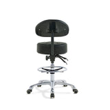 Grace & Grace Height Adjustable Rolling Swivel Tall Stool Chair with Back Support,Heavy Duty Stool with Wheels for Salon,Massage, Factory, Shop,Work Grace&Grace