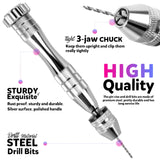 LEOBRO Hand Drill, Pin Vise Hand Drill for Jewelry Making, Mini Drill with Small Drill Bits, Drill Press Vise, 210pcs Keychain Making Supplies, Resin LEOBRO