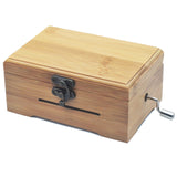 Wingostore 30 Notes Hand Crank Music Box Movement with Copper Gear DIY Make Your Music Tool Kit (With Bamboo Box) Wingostore